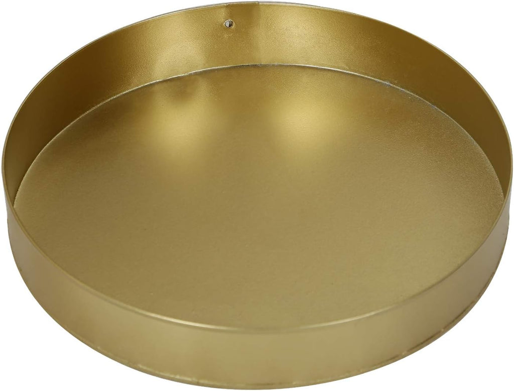 19" H Modern Metal Umbrella Stand for Entryway, Round Cane and Walking Stick Holder with Drip Tray, Elegant Home & Office Foyer Decor, Gold