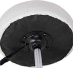 BAKAJI White Faux Leather Round Stool, 34cm Seat, 45-57cm Height