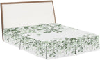Bed Skirts Queen Size 18 Inch Tailored Drop Sage Green Leaves Wrap Around Bed Skirt with Split Corners Hotel Quality Bedskirt Farmhouses Leaf Branches Dust Ruffle for Queen Bed Skirt Bedroom Decor