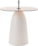 Christopher Knight Home Bruce Modern Coffee Table, Round Side Table with Glass Top and Metal Base, Living Room Sofa End Table, Brown+White