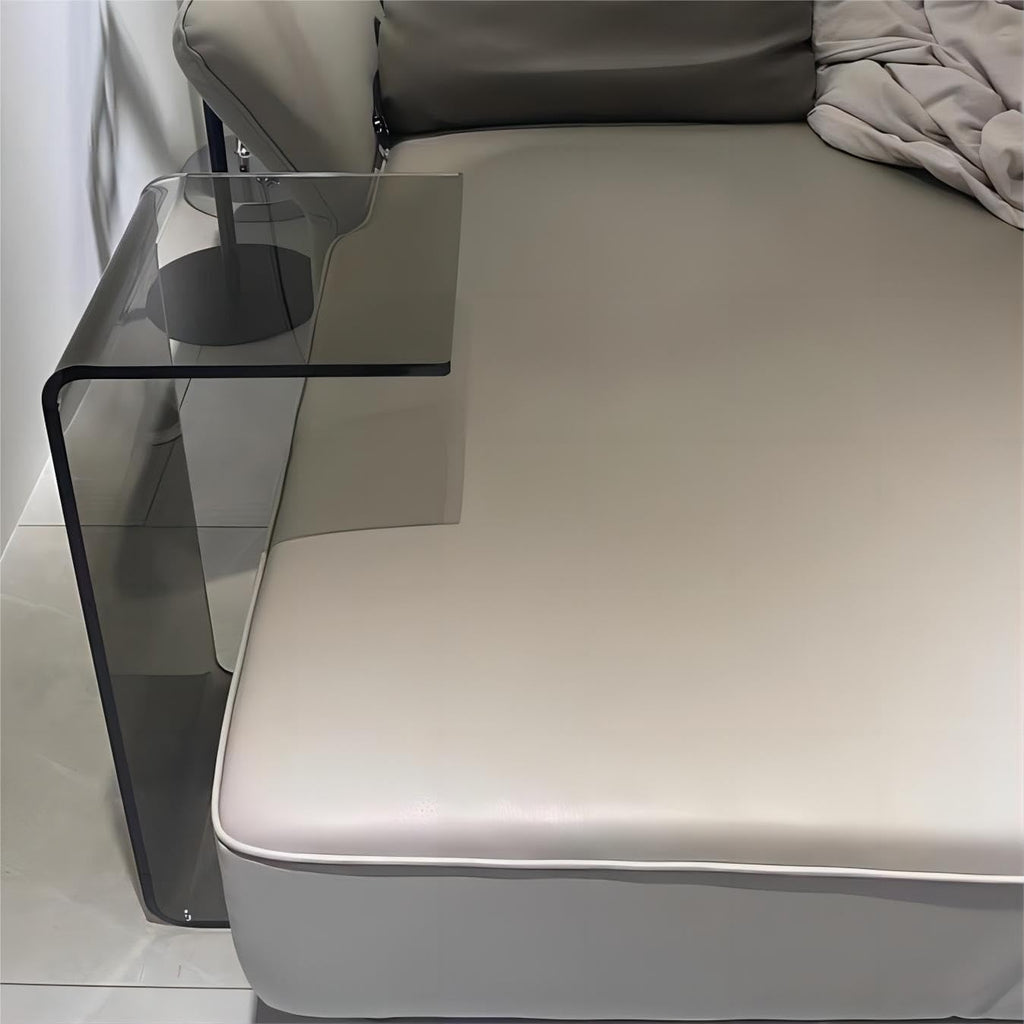 Acrylic C Table, Multipurpose Clear Side Table Laptop End Table，Small Coffee Table，Bedside Table for Bedroom,Living Room and Patio(Sky Blue,30 * 30 * 55)