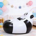 Zunate Cartoon Panda Inflatable Chair, Portable Animal Shaped Air Filled Couch for Kids, Lightweight Soft Seat for Outdoor Camping Beach Travel Indoor Backyard, Fun Inflatable Sofa with