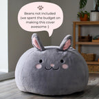 Furry Bean Bag Cover, Faux Fur Bean Bag Chair Cover for Kids, Teens and Adults 32x32x18in (Fluffy Bunny)