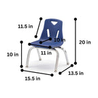 Jonti-Craft Berries 8140JC6003 Stacking Chairs with Chrome-Plated Legs, 10" Height, Blue, Pack of 6