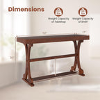 Giantex 52" Narrow Console Table, Vintage Accent Entryway Table with Open Storage Shelf, Long Wooden Behind Couch Sofa Table with Anti-tip Kit for Small Spaces Living Room Hallway (Walnut)