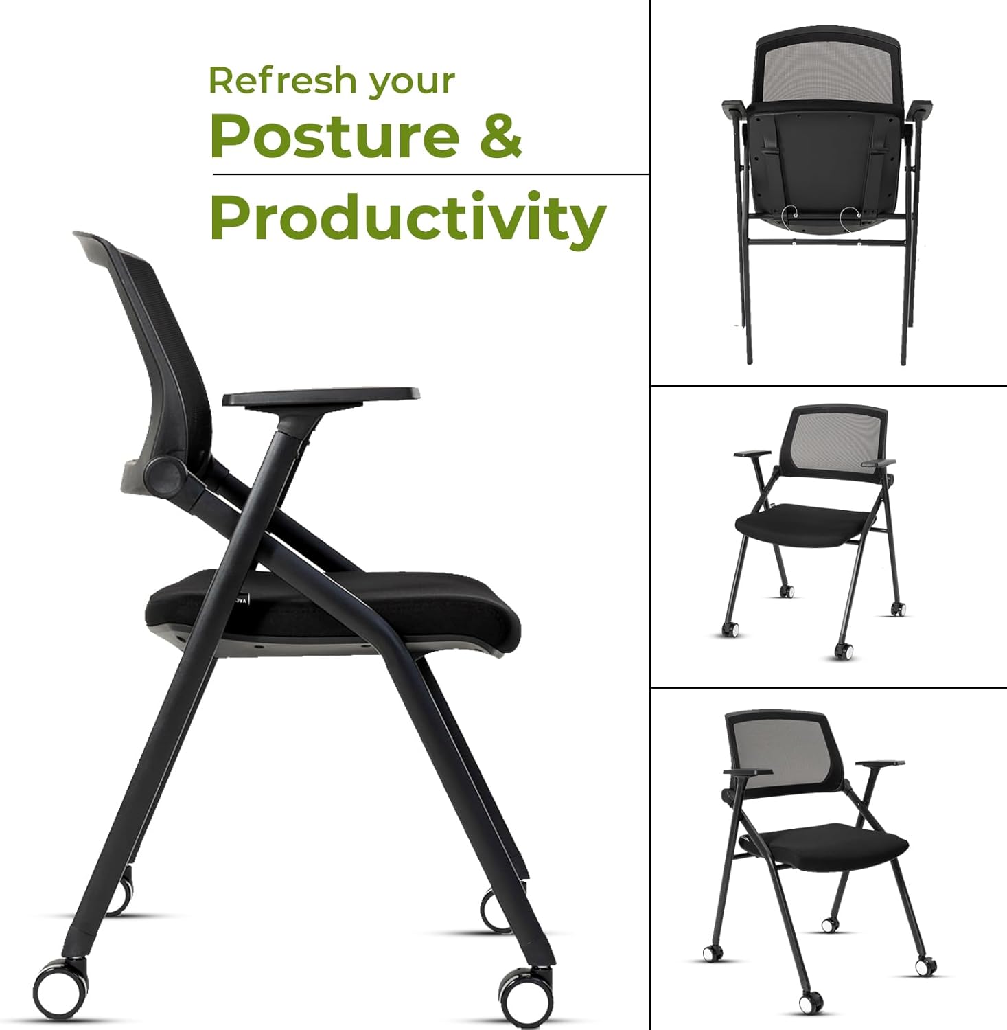 40 Pack Folding Chair Portable Nesting Commercial Seat for Events Office School Party Kitchen Dining Conference Waiting Training Room