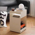 Modern Night Stand with Wheels Bedside Table Mobile Utility Cart Ample Storage Open Compartments for Living Room Heavy Duty(White)