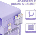 SYKIARIOL Kids Nightstand, Girls Bedside Table, Night Side Table | Kids Night Stand, End Tables Bedroom, Purple Cute Nightstand with Storage Drawer for Girls