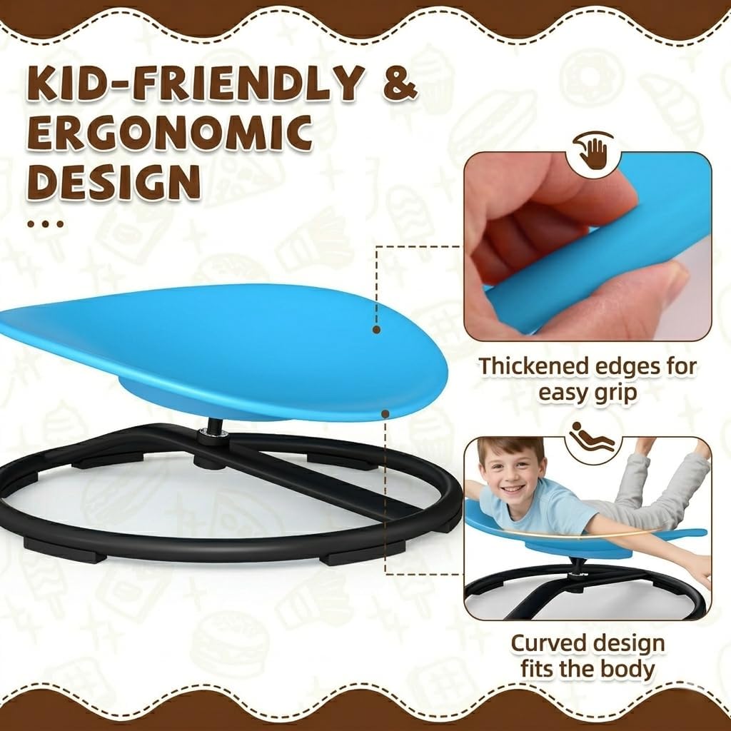 ADHD Sensory Spinning Chair for Autistic Kids, Sensory Chair for Autistic Children, 360 Rotation, Heavy Duty 220 LBS Capacity, Blue