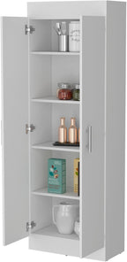 White 5 Shelf Storage Pantry Cabinet