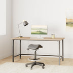 Office Star Drafting Backless Stool with Saddle Seat, Foot Ring, Adjustable Seat Angle and Pneumatic Height Adjustment, Black Vinyl