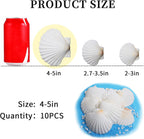LUCKY BABY 4"-5" Scallop Shells for Crafts, 10 PCS Large Seashells for Decorating, White Natural Shells for Decoration
