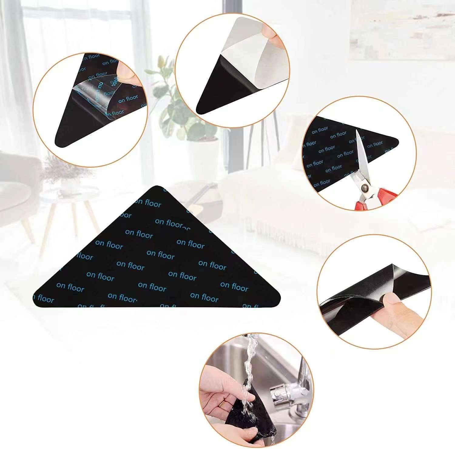 14PCS Rug Pads Grippers，Reusable and Washable Rug Pad Gripper for Area Rugs,Carpet Pads Rug Corner
