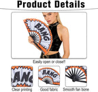 13'' Line Dance Popping Fan,Large Folding Clacking Boots on the Ground Hand Fan,African Fans for Wedding Party Decoration,Country Western Swing,Festival Performance,Music Accessory,Style a