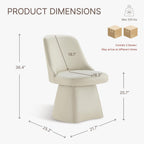 KISLOT Swivel Dining Chairs Set of 2, Upholstered Mid Century Modern Deskchair with High Back, Faux Leather Kitchen Chairs for Dining Room, Bedroom, Dressing Room, Cream