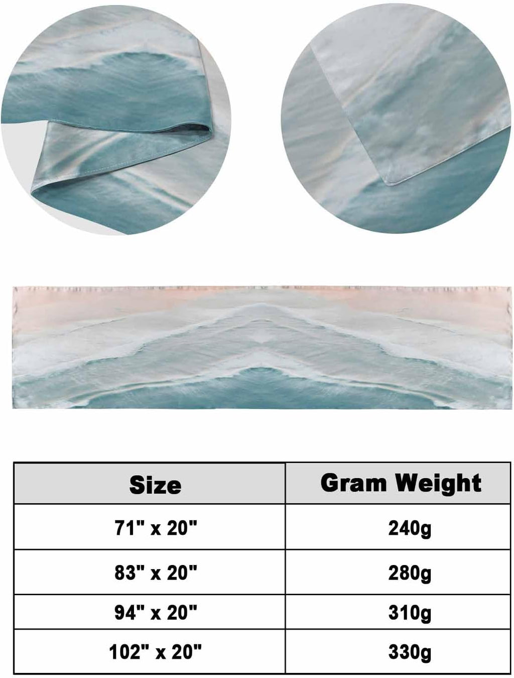 DecorLovee Summer Beach Bed Runners for Queen Size Bed, Ocean Coastal Bed Throws for Foot of Bed, Sea Nautical Bed Runner
