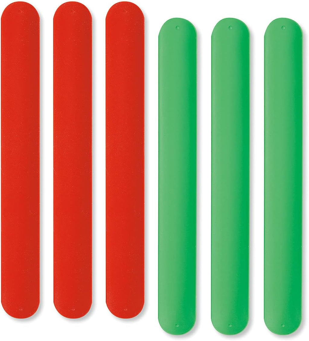 Current Silicone Holiday Red & Green Flip Wraps- Set of 6, Gift Wrap Holders, Silicone-Covered Metal Strips Flip to Securely Hold Gift Wrap Rolls, Electrical Cords and Posters,Roll Storage Holder