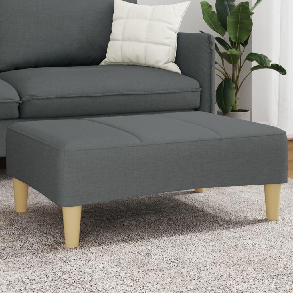 Footstool Dark Gray 30.3x21.7x12.2 Inches Fabric, Sturdy Plywood Frame Footrest for Sofa or Recliner, Cozy and Stable Stool for Living Room