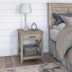 Bush Home Key West Nightstand with Drawer in Washed Gray