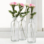 Clear Glass Bud Vase, 20 Pack 8 Oz Living Bud Vases, Small Vases for Flowers, Decorative Amber Bottles for Table Centerpiece, Home Decor, Office, Wedding Reception, Vintage Style