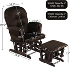 DORTALA Baby Glider Rocker with Ottoman, Multi-Position Glider with Cleanable Upholstered, Smooth Rocking Motion, Nursery Glider & Ottoman Sets for Nursing Baby, Reading, Brown