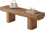 55'' Solid Wood Entryway Bench, Farmhouse Wood Dining Bench, Rustic End of Bed Bench for Bedroom, Living Room, Hallway