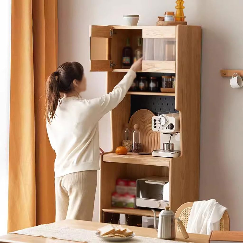 Entryway Cabinet All Solid Wood Sideboard Modern Simple Small Apartment Dining Room Oak Multi-Functional Storage Cabinet Sideboard Storage Cabinet