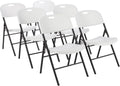 Amazon Basics Sturdy Foldable Portable Plastic Chair, 350-Pound Capacity, Space Saving for Events and Seating, White, 6-Pack