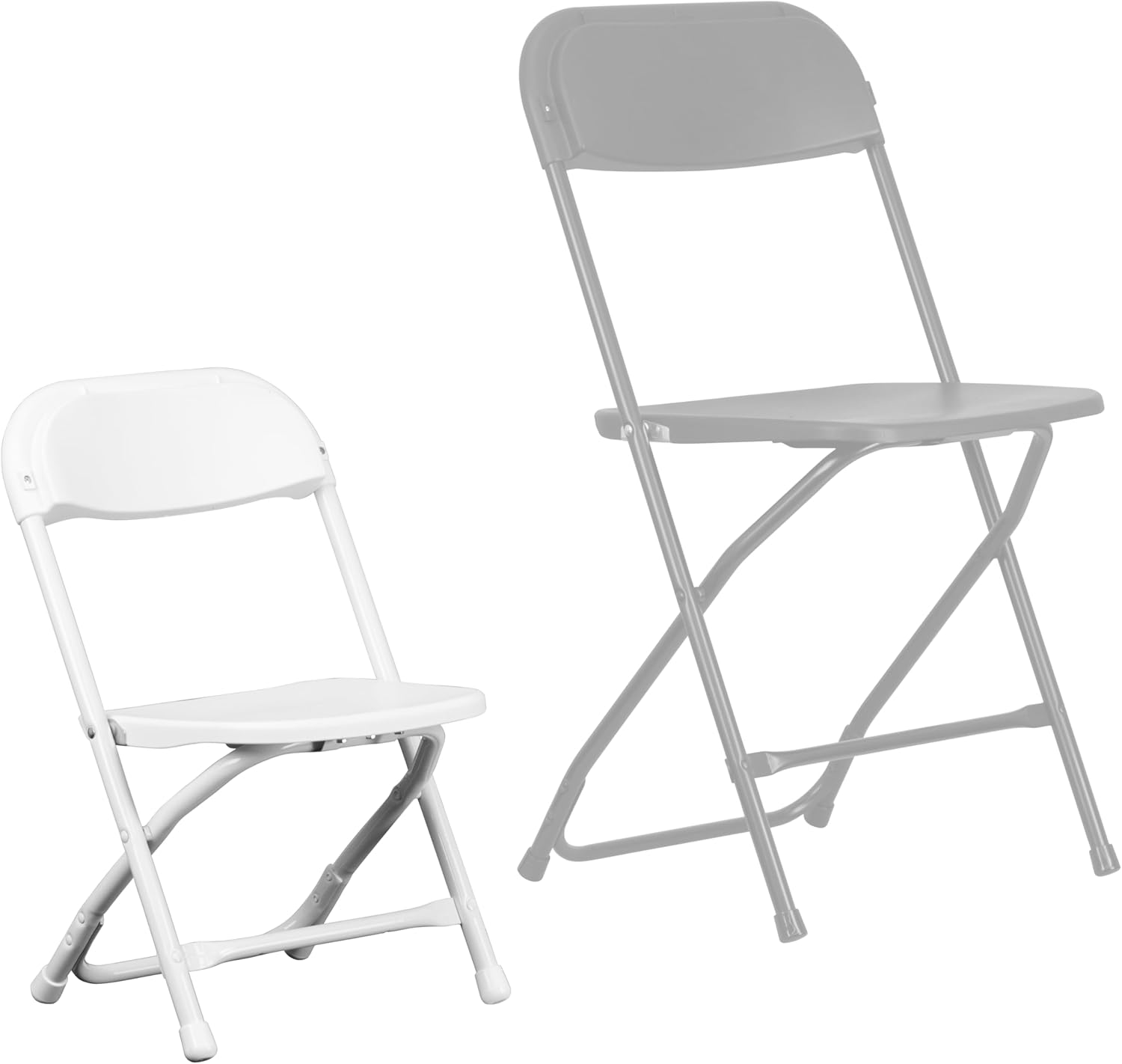 Flash Furniture Kids White Plastic Folding Chair