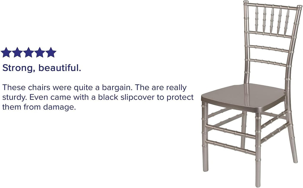 Flash Furniture HERCULES PREMIUM Series Pewter Resin Stacking Chiavari Chair