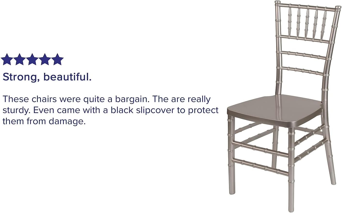 Flash Furniture HERCULES PREMIUM Series Pewter Resin Stacking Chiavari Chair
