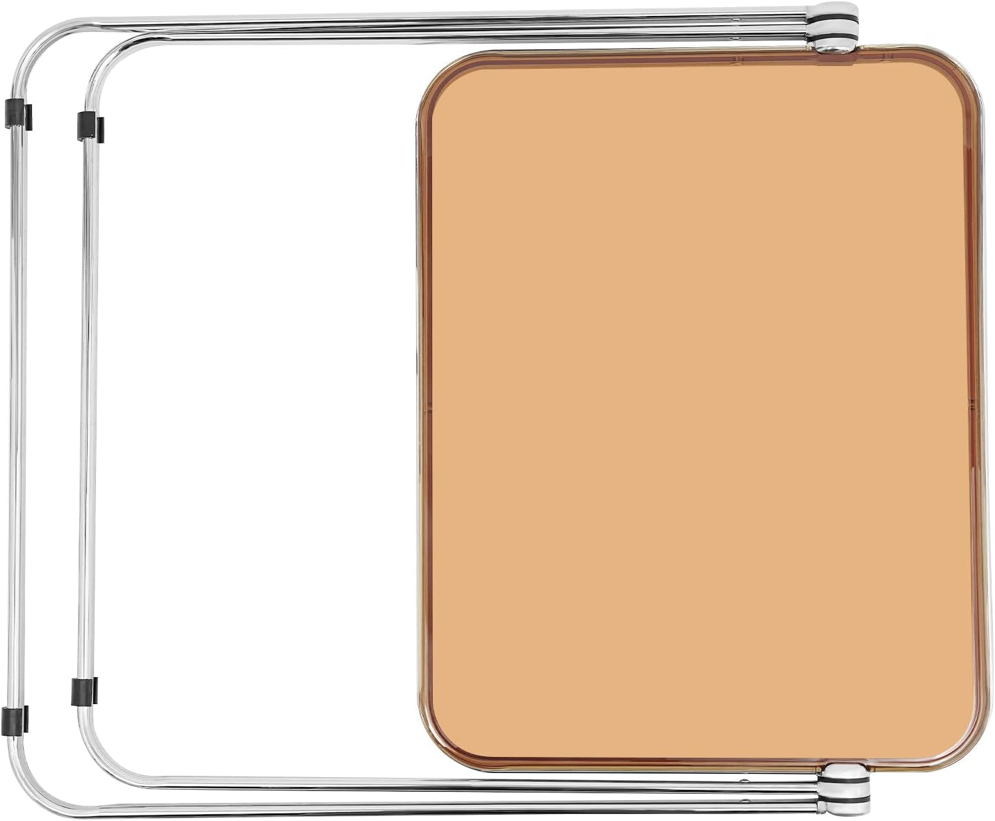 Clear Foldable Side Table, Folding Tiny Writing Desk TV Tray Table Coffee Clear Bed Side Tables Space Saving No Assembly Required for Home Office Small Computer Desk 25 * 20 * 27 inch