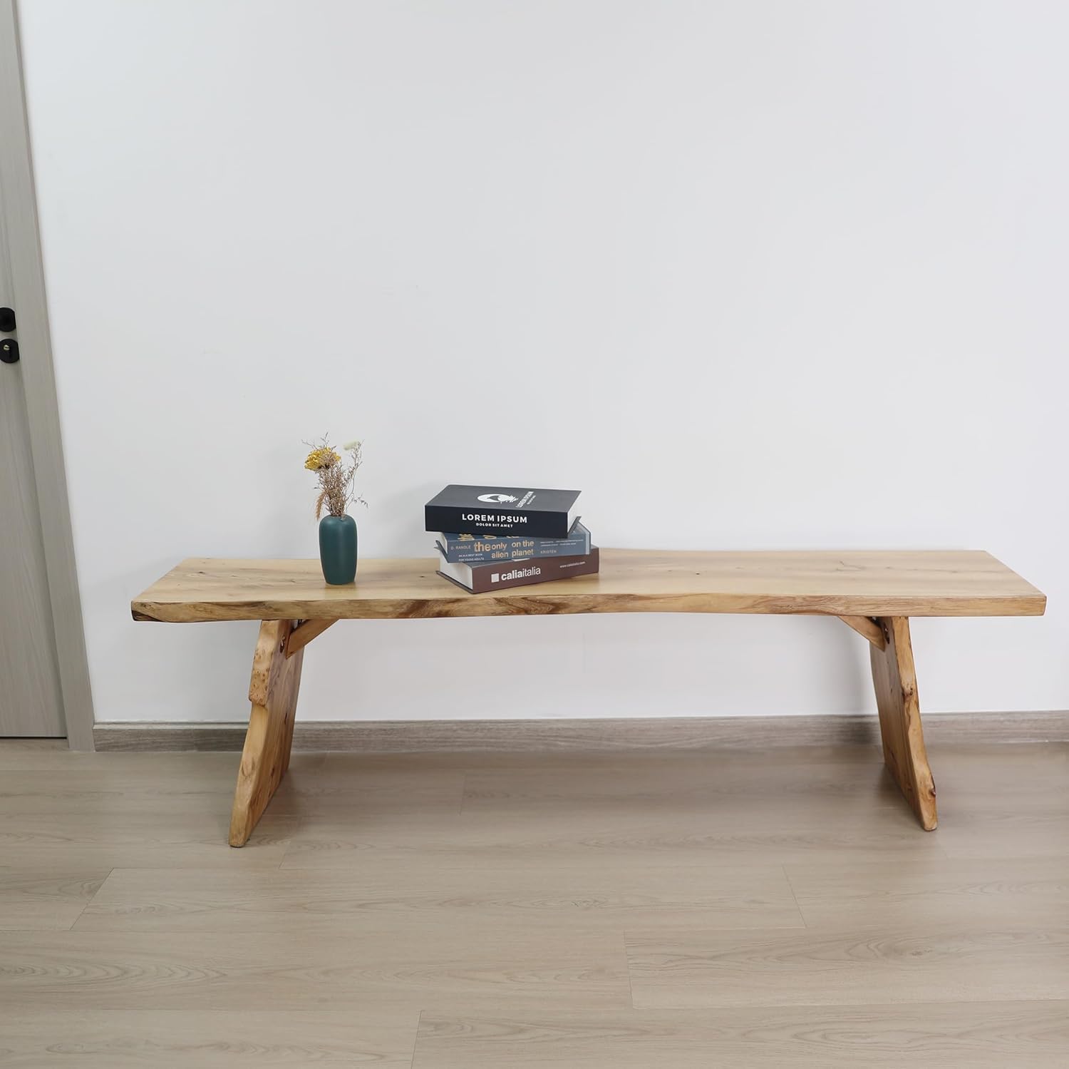 Elm Wood Dining Bench Bedroom BenchesIn Footrest Stool Accent Bench for Entryway Dining Room Living Room Bedroom End of Bed Long 47.6IN