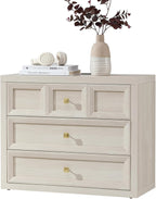 Night Stand Large W/Charging Station, 30.7" W Oversized Nightstands Tall Bedside Table with 3 Drawers, Accent End Table W/Large Storage, Modern Wood End Table for Bedroom, Office