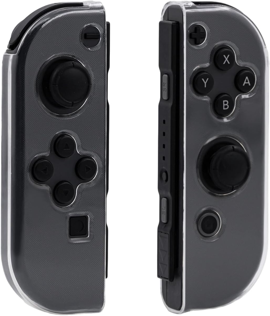 Mcbazel Transparent TPU Case for Switch JoyCon Controllers, Protective Cover Anti-Slip Grip Clear Skin Compatible with NS Switch/OLED(NOT for NS 2)