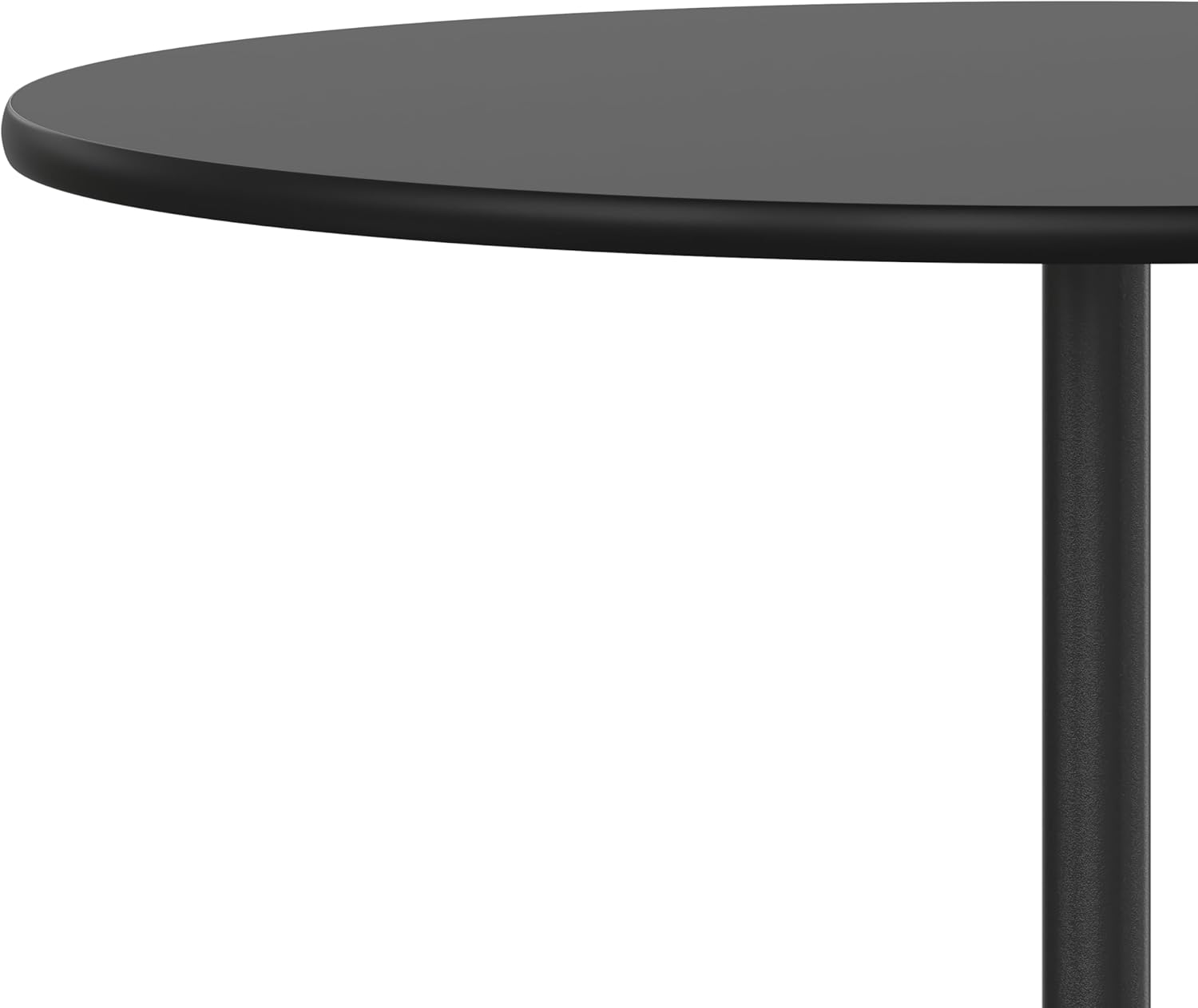 Flash Furniture Lars Black 30'' Round Wood Cocktail Table with 30'' and 42'' Columns