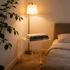 Acrylic Side Table,Clear Nightstand End Table Modern Bedside Table for Living Room Bedroom,Small Spaces (Clear)