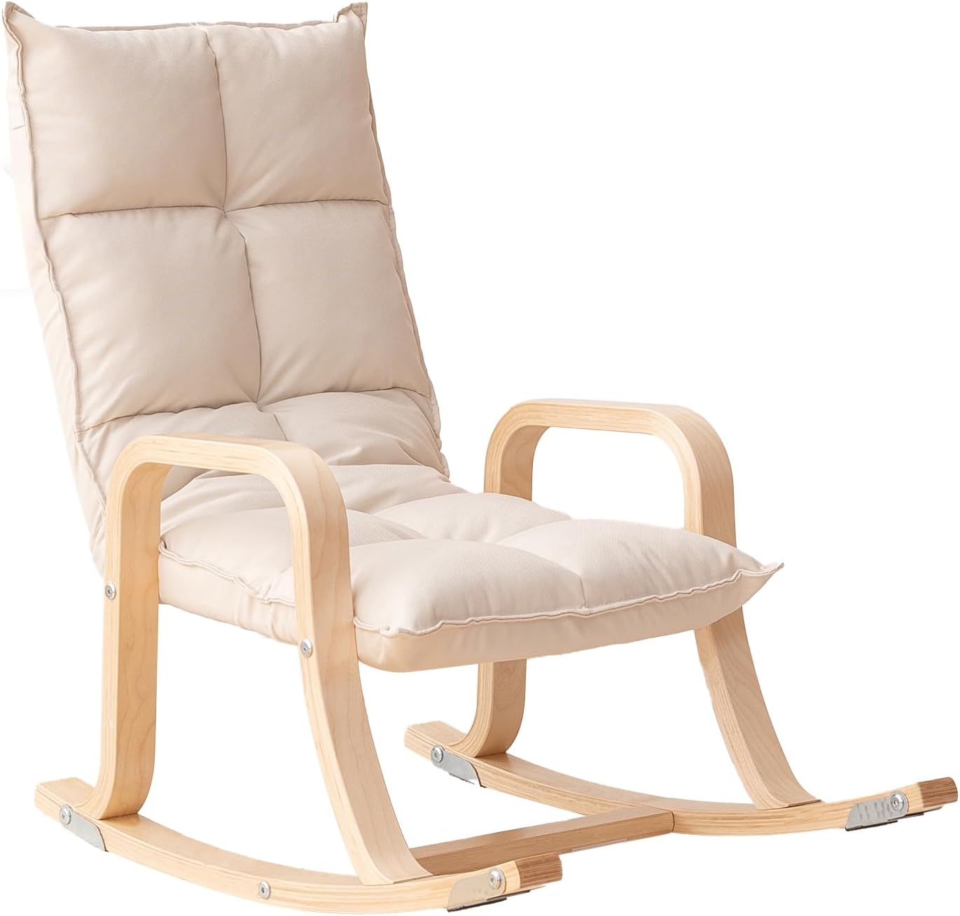 Swegrow Kids' Recliners，Rocker and Stationary Options, Sensory Rocking Chair for Kids & Toddlers，Versatile Floor Chair with Soft Fabric and Stability for Playroom, Bedroom, or Nursery (Beige)