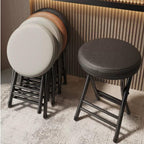 ILOOXI Cushioned Padded Folding Stool Stackable Portable Folding Chair Round Folding Bar Stool 330lb Capacity Foldable Stool for Home Kitchen Dining Breakfas (Color : Black, Size : 50cm/20in)