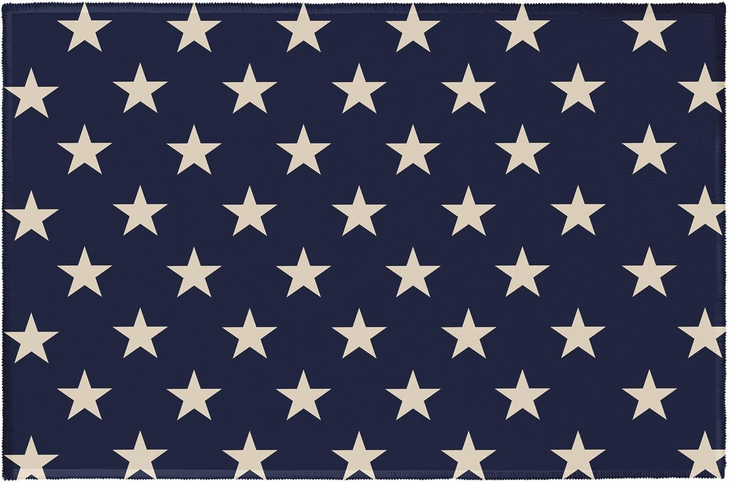 Patriotic Star Doormat Blue 4th of July Memorial Day Independence Day Decorative Front Door Mat Decor Neutral Farmhouse Floor Mats for Entryway Indoor Outdoor Outside Entrance, 32x20 Inch