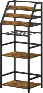Trapezoid Liquor Wine Rack - Stepped Freestanding Design for Home - Fits Living RoomCorners (Whiskey & Wine Storage)
