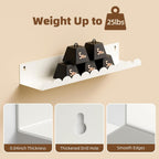 Nursery Book Shelves,Kids Bookshelf and Toy Storage,17 Inch Metal Floating Shelves Set of 4,Wall Shelves for Bedroom, Kids Room,Bathroom,Kitchen,Playroom Decor,Nursery Decor (White Metal, 17 inch)