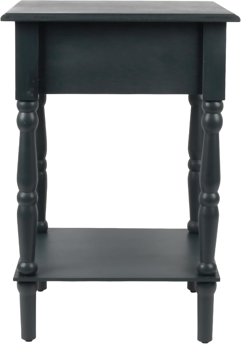 Decor Therapy Jane Nightstand Side Table with a Drawer, Shelf, Traditional Design, Navy 17" D x 14" W x 26" H