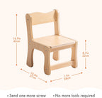 ROBUD Wooden Toddler Chair Wood, Kids Chair Set of 2, Sturdy Kids Chairs for Toddlers for Children Aged 3+, 250 Lbs Capacity Each Count