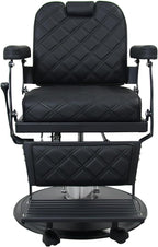 Heavy Duty Vintage Barber Chair，Hydraulic Salon Chair with Headrest for Hairdressers Heavy Tattoo Shampoo Beauty Salon Equipment(Black)