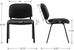 Stackable Office Guest Chairs, Reception Waiting Room Chairs with Padded Seat & Back, Armless No Wheels Conference Chairs for Office Meeting Lobby, Set of 10, Black Mesh Fabric