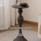 Creative-Shaped Iron Side Table, Narrow End Table with Round Desktop, Minimalist Fashion Nightstand, Multipurpose Coffee Table for Living Room(Beige)