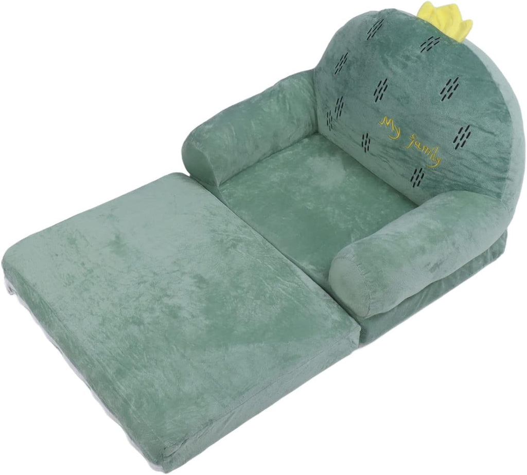 Foldable Children's Sofa Comfortable Touch Space Saving Design for Reading and Relaxing Cloth Material (2 Levels)