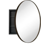 Surface Mount Oil Rubbed Bronze Round CircleBathroom Medicine Cabinet with Mirror Circlular Shaped Stainless Steel Metal Framed Medicine Cabinets Bathroom Cabinet with Mirror 24'' Diameter