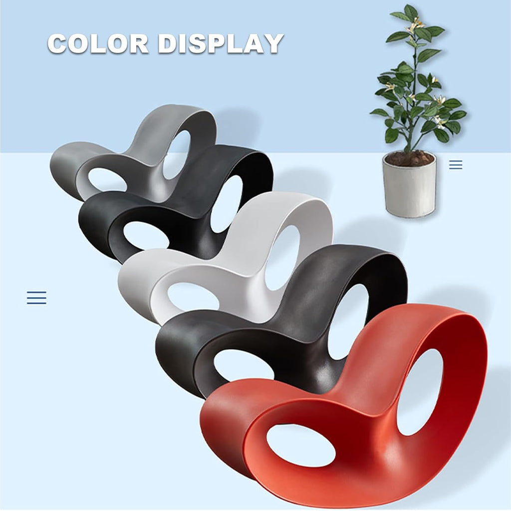 WHYATT Rocker Chair, Outdoor Rocking Chair, Home Office Chair, Rocking Chair Indoor, Recliner Chair, Chair Plastic Furniture Decor (Color : White)